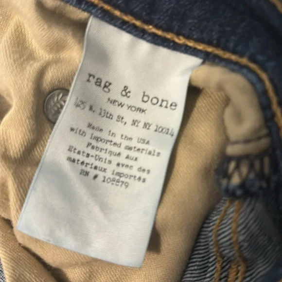 rag & bone Collette Capri jeans SZ 30 distressed dark rinse skinny leg soft - Picture 7 of 13